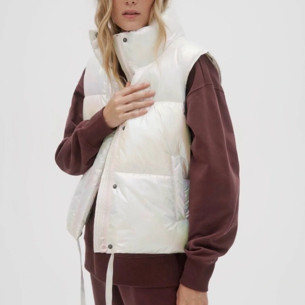 Noize Puffer Aurora opal iridescent puffer vest | Sz M - Picture 1 of 16